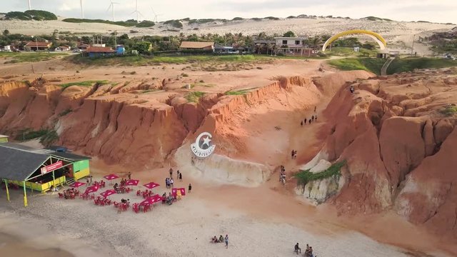 Famous beach symbol in the town of Canoa Quebrada in the state of Ceara in Brasil