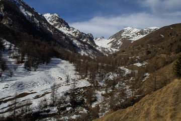 Fototapeta na wymiar peaks of the Vallone dell'Arma in Valle Stura