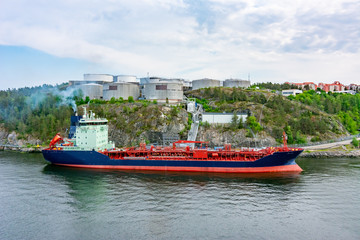 Fototapeta premium Oil storage facility near Stockholm, Sweden