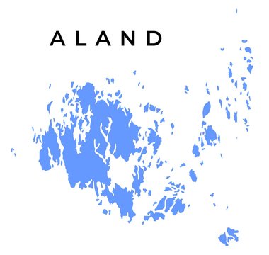 Aland Map Vector - Blank Map of Åland Islands Isolated on White
