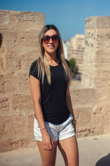 young woman in the castle
