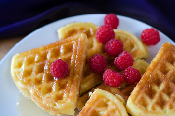 Waffles on a white plate