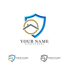 Home Shield logo vector template, Creative House logo design concepts