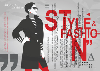 Fashion girl in styke Pop art. Retro fashion. Fashion illustration.