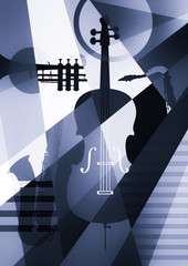Abstract Jazz poster, music background
