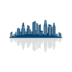 Fototapeta na wymiar Building Real Estate and Construction Logo Design. City Skyline Residential Apartment Vector Graphic