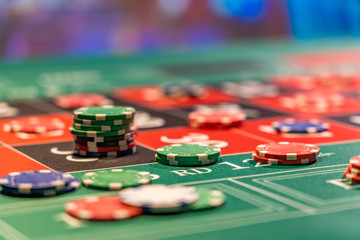 Roulette table at the casino