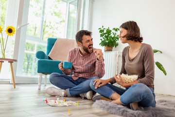 Couple playing ludo