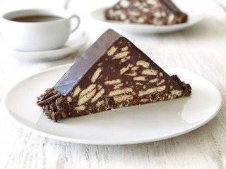 Mosaic cake with coffee