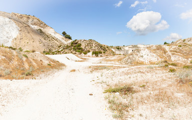 Fototapeta na wymiar la Unica abandoned quarry at collado de puerto blanco pass, Quentar, province of Granada, Andalusia, Spain 