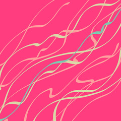 bright pink background with ribbons, elegant stripes, vector illustration