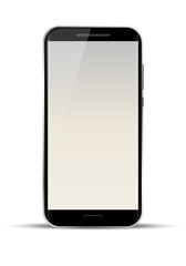 Smartphone template. Vector mock up for a modern mobile phone. Realistic cellphone isolated on white background.