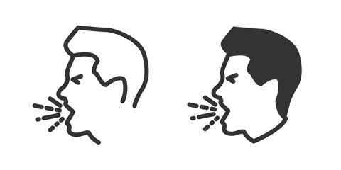 Cough icon in two versions in simple design. Vector illustration