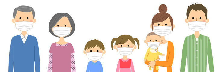 Fototapeta premium 家族 マスク