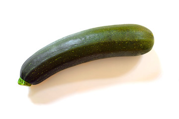 Zucchini von oben isoliert auf weißem Hintergrund