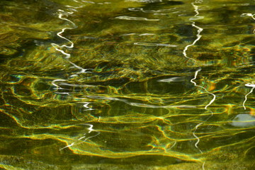 Spiegelungen im Wasser an einem Brunnen,   Hintergrundbild 