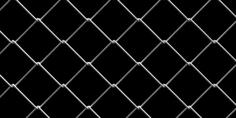 Steel wire mesh on black background. 3d illustration