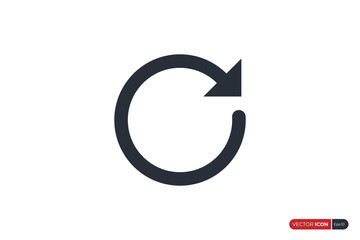 Circular Arrow Recycle Repeat Refresh Icon isolated on White Background. Flat Line Vector Icon Design Template Element.