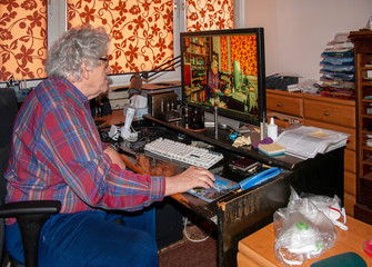 Senior working at home