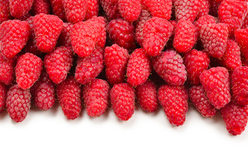 Raspberry as a background, top view.