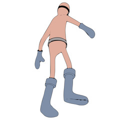 character in medical mask and gloves vector in different views