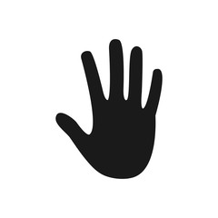 Fototapeta na wymiar Human hand black silhouette vector illustration isolated on white. People arm icon.