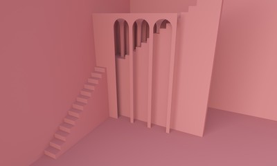 3d render of isometric arch form