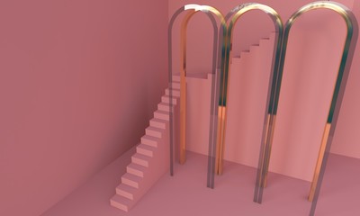 3d render of isometric arch form