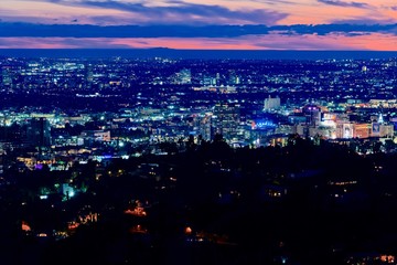 Fototapeta na wymiar Los Angeles lights at night