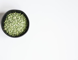 green dried split peas in a bowl