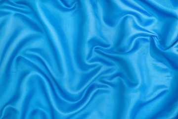 Blue color silk fabric