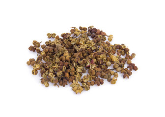spices, Dry Zanthozylum limonella Alston on white background