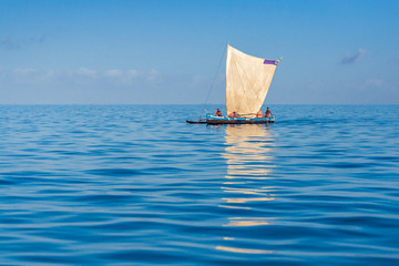Malagasy traditional outrigger canoe