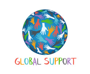 Global Support People Helping Hands