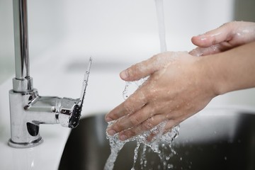 concept hygiene to stop spreading germs.washing hand.