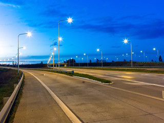 Lights illuminating highway of National Route 14, at Argentina