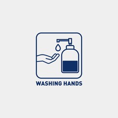 Hand wash flat vector icon. Clean hands flat vector icon	