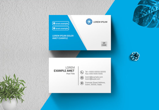 Blue and White Business Card Layout