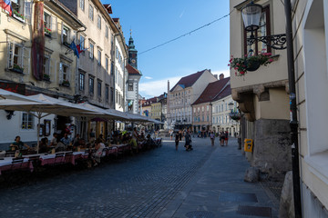 Street of Ljubljana, the capital of Slovenia. It's one of the smallest countries in Europe