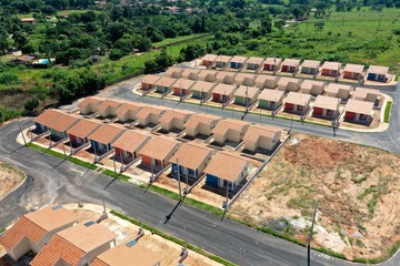 Panoramic view of popular houses. Great landscape.