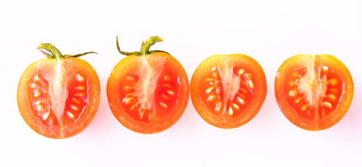 tomato on white background. Lycopersicon esculentum.