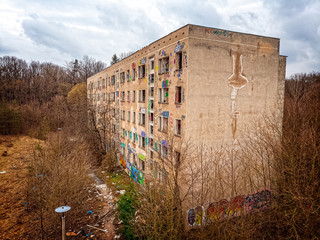 Abandoned Russian military barracks on the forest in Jena Thuringia