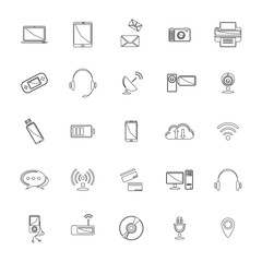 Media and communication icon set
