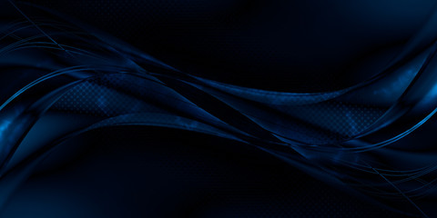 Blurred Lights on blue gradient abstract background high light in middle design for presentation. light blue gradient background / blue radial gradient effect wallpaper