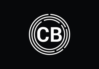 Monogram Logo Design Featuring the Letters CB Within Circular Lines for a Modern Company Brand