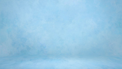 Photo studio background backdrop blue light wall with a floor with a texture - Powered by Adobe