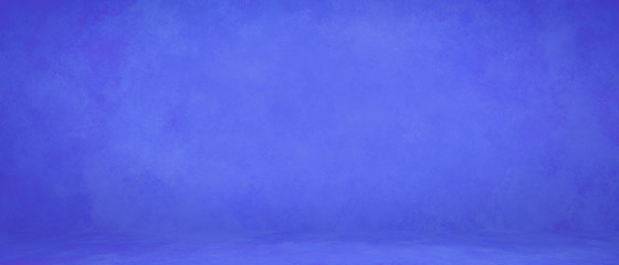 Photo studio background backdrop blue wall with floor with texture