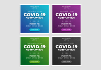 COVID-19 Social Media Post Layout Set