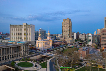 Amazing Sunset Drone Photo of Philly Skyline