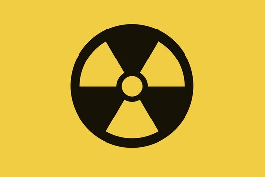 Nuclear symbol on yellow